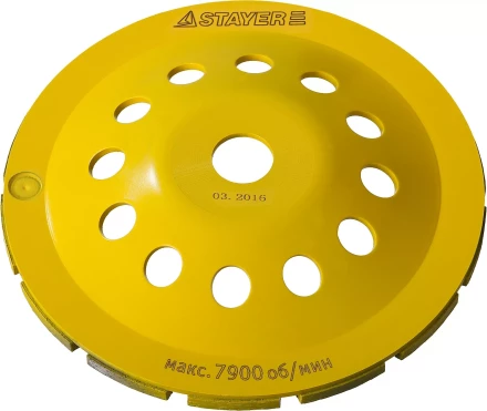 Чашка STAYER "PROFESSIONAL" алмазная сегментная двухрядная, высота 22,2мм, 180мм 33381-180 купить в Нижневартовске