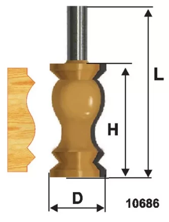 Фреза по дереву кромочная фигурная 32х57 №3 твердосплав ц/хв 12 ЭНКОР 10686 купить в Нижневартовске