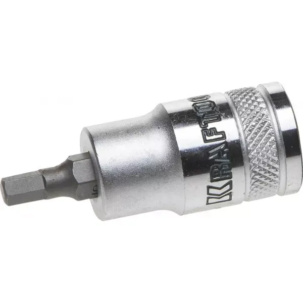 Торцовая бита-головка KRAFTOOL "INDUSTRIE QUALITAT", материал S2, HEX, сатинированная, 1/2", H5 27908-05_z01 купить в Нижневартовске