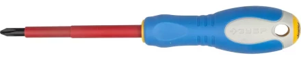 ЗУБР "ПРОФИ ЭЛЕКТРИК". Отвертка Cr-V, трехкомпонент рукоятка, высоковольтная до ~1000В, PH №2, 100 мм 25262-2-100 купить в Нижневартовске