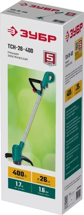 ЗУБР 400 Вт, ш/с 26 см, сетевой триммер (ТСН-26-400) купить в Нижневартовске