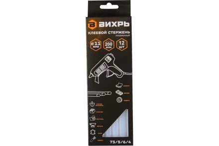 Клеевой стержень Вихрь 11x200 мм, 12 шт 73/5/6/4 купить в Нижневартовске