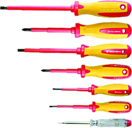 Набор отверток диэлект.до 1000В проб.эл. - до 250В двухкомп.рукоятки (7шт.) MATRIX PROFESSIONAL 13355 купить в Нижневартовске