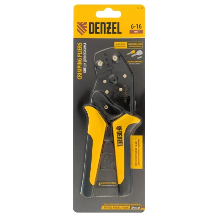 Клещи для обжима наконечников штыревых НШВ, НШВИ, НШВИ-2, 6-16 мм2 Denzel 17744 купить в Нижневартовске