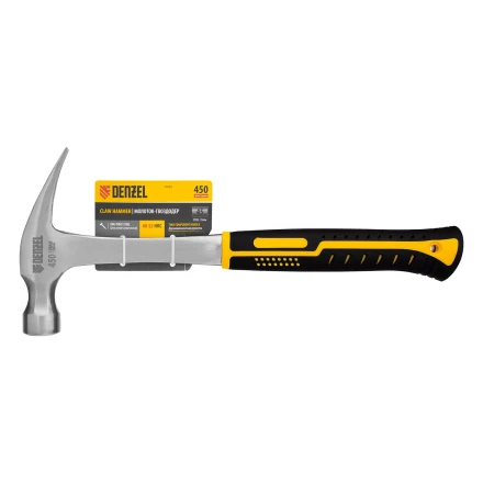 Молоток-гвоздодер 450 г Denzel, цельнометаллический, двухкомпонентная рукоятка, 10423 купить в Нижневартовске