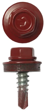 Саморезы ЗУБР "ПРОФЕССИОНАЛ" окраш., RAL 3003 рубин.-красн., для крепл. кров. матер. к металл. констр. , 5.5x19мм, 2500шт 4-300310-55-019-3003 купить в Нижневартовске