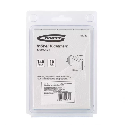 Скобы 10 мм для мебельного степлера усиленные тип 140 1250 шт GROSS 41740 купить в Нижневартовске