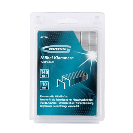 Скобы 10 мм для мебельного степлера усиленные тип 140 1250 шт GROSS 41740 купить в Нижневартовске