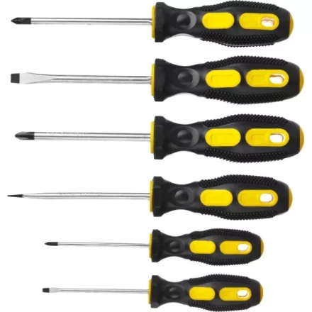 Набор STAYER "MASTER": Отвертки слесарные, двухкомпонентная рукоятка, магнитный наконечник, 6шт 2513-H6_z01 купить в Нижневартовске