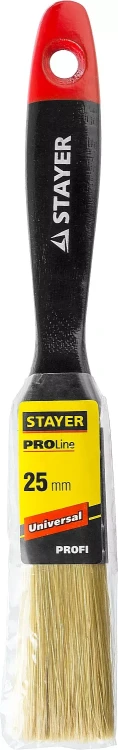 Кисть плоская STAYER "UNIVERSAL-PROFI", светлая натуральная щетина, деревянная ручка, 25мм 0104-025 купить в Нижневартовске