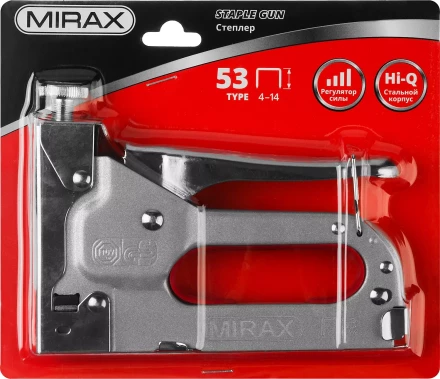 Степлер с регулировкой силы удара, металлический корпус, для тонкой скобы тип 53 (4-14 мм), MIRAX 3144 купить в Нижневартовске