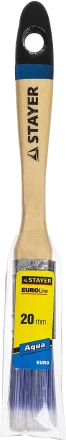 Кисть плоская STAYER "EURO", "AQUA" для воднодисперсионных и акриловых ЛКМ, искусств щетина, деревян ручка, 3/4"/20мм 01062-020 купить в Нижневартовске