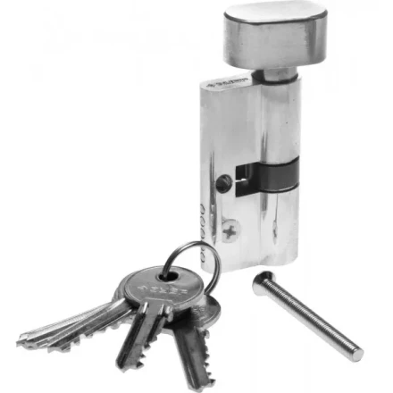 Механизм ЗУБР "МАСТЕР" цилиндровый, тип "ключ-защелка", цвет хром, 5-PIN, 60мм 52103-60-2 купить в Нижневартовске