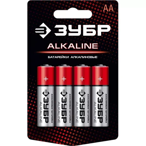Батарейка "ЗУБР" "ALCALINE" щелочная (алкалиновая), "AA", 1,5В, 4шт 59223-4C купить в Нижневартовске