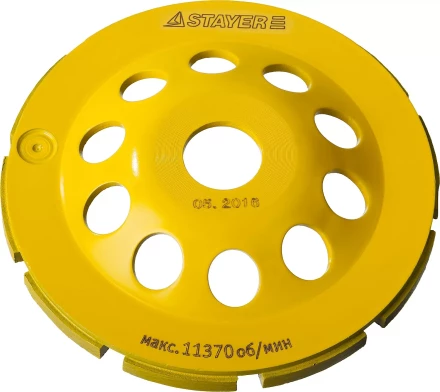 Чашка STAYER "PROFESSIONAL" алмазная сегментная однорядная, высота 22,2мм, 125мм 33382-125 купить в Нижневартовске