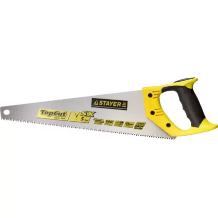Ножовки по дереву (пила) STAYER TopCut 500 мм, 5 TPI, прямой крупный зуб 5 TPI: быстрый рез поперек волокон, для крупных и средних заготовок 1506-50_z01 купить в Нижневартовске