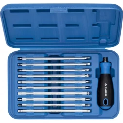 Набор ЗУБР: Отвертка с 2сторонними стержнями, пластик бокс, хромованадиевая сталь, 11 предметов, 175мм 25426-H11