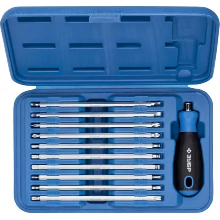Набор ЗУБР: Отвертка с 2сторонними стержнями, пластик бокс, хромованадиевая сталь, 11 предметов, 175мм 25426-H11 купить в Нижневартовске
