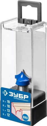 ЗУБР 19 x 13 мм, радиус 10 мм, фреза пазовая фасонная №4, Профессионал (28743-19-13) купить в Нижневартовске