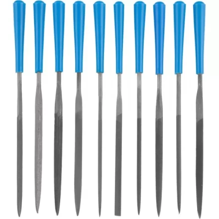 Набор ЗУБР "ЭКСПЕРТ": Надфили, пластмассовая ручка, насечка 2 = Бархатная, с чехлом, 100мм, 10шт 16023-2-H10 купить в Нижневартовске