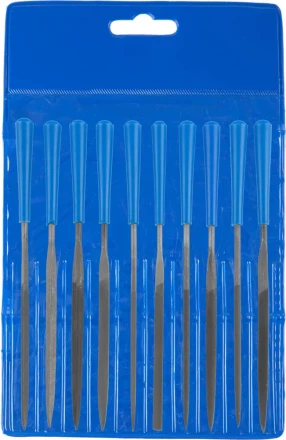 Набор ЗУБР "ЭКСПЕРТ": Надфили, пластмассовая ручка, насечка 2 = Бархатная, с чехлом, 100мм, 10шт 16023-2-H10 купить в Нижневартовске