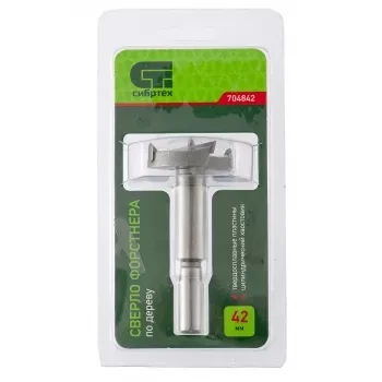 Сверло Форстнера по дереву 42 мм цилиндрический хвостовик СИБРТЕХ 704842 купить в Нижневартовске