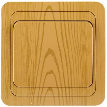 Выключатель СВЕТОЗАР "ГАММА" одноклавишный, цвет ольха, 10A/~250B SV-54130-A купить в Нижневартовске