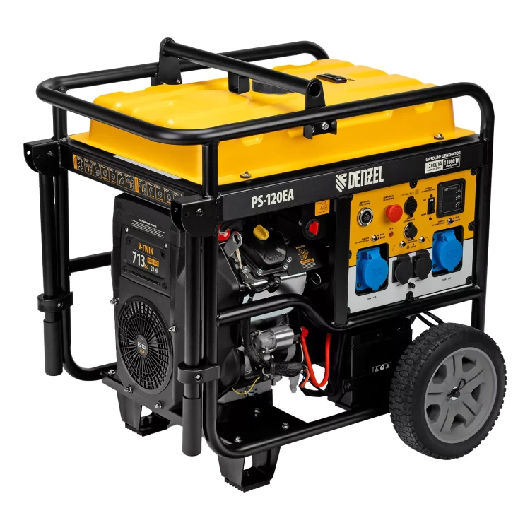 Генератор бензиновый Denzel PS-120EA, 12 кВт,230 В, 40л, разъём ATS,эл.старт купить в Нижневартовске