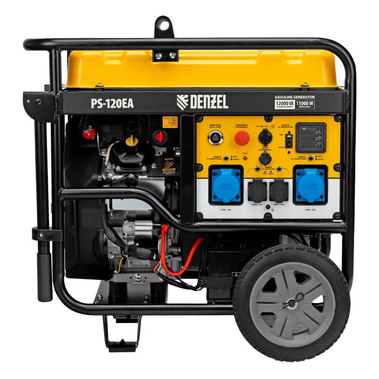 Генератор бензиновый Denzel PS-120EA, 12 кВт,230 В, 40л, разъём ATS,эл.старт купить в Нижневартовске