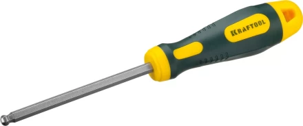 Отвертка KRAFTOOL, Cr-Mo-V сталь, двухкомпонентная противоскользящая рукоятка, HEX, №6x100мм 250075-6-100 купить в Нижневартовске