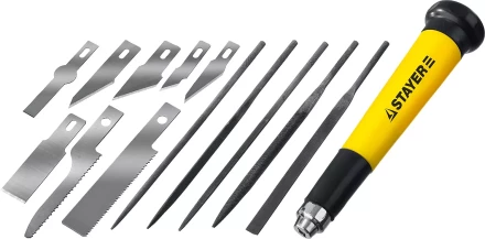Набор STAYER Нож “MASTER” для точных работ в комплекте с лезвиями различной формы и надфилями, в чехле,38 предметов 09145-H38 купить в Нижневартовске