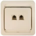 Розетка СВЕТОЗАР "ГАММА" телефонная двойная, цвет бежевый SV-54118-B купить в Нижневартовске