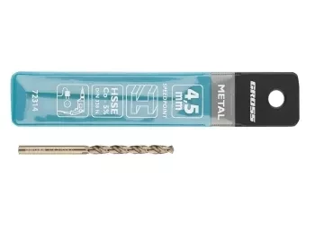 Сверло спиральное по металлу, 4,5 мм, HSS-Co  GROSS 72314 купить в Нижневартовске