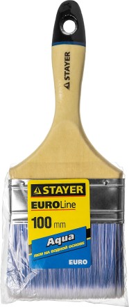 Кисть плоская STAYER &quot;EURO&quot;, &quot;AQUA&quot; для воднодисперсионных и акриловых ЛКМ, искусств щетина, деревян ручка, 4&quot;/100мм 01062-100 купить в Нижневартовске