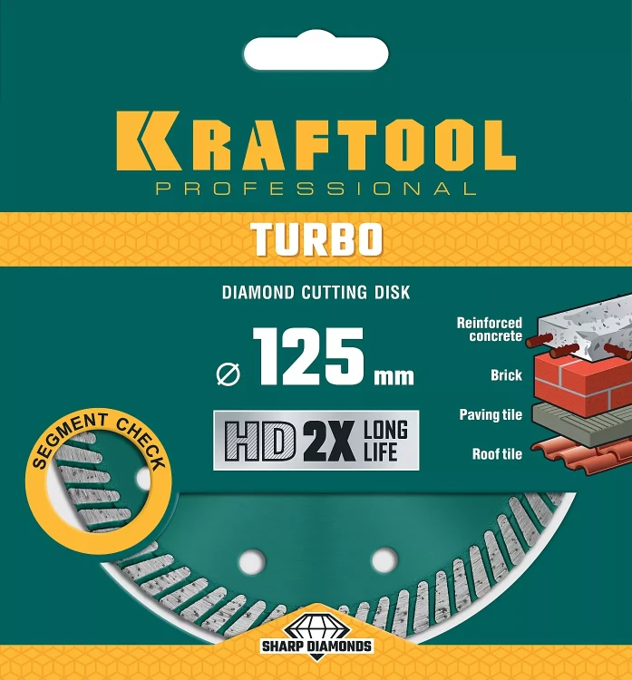 Диск алмазный отрезной для УШМ TURBO 36682-125 купить в Нижневартовске