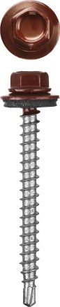 Саморезы СКМ кровельные, RAL 3005 темно-красный, 19 x 5.5 мм, 2 500 шт, для металлических конструкций, STAYER 30300-55-019-3005 купить в Нижневартовске