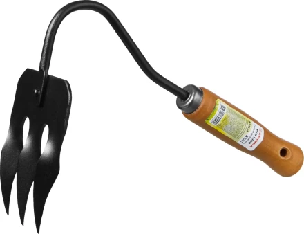 GRINDA PROLine. Грабли-рыхлитель 3-хзубые с деревянной ручкой 120х86х265мм 421514 купить в Нижневартовске