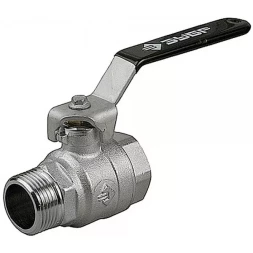 Кран шаровой ЗУБР полнопроходной &quot;мама-папа&quot;, ручка, хромиров латунь, 1/2&quot; 4-51321-C-1/2