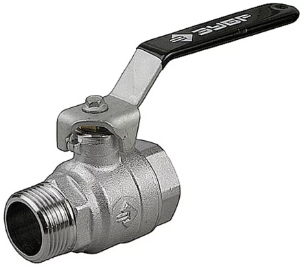 Кран шаровой ЗУБР полнопроходной &quot;мама-папа&quot;, ручка, хромиров латунь, 1/2&quot; 4-51321-C-1/2 купить в Нижневартовске