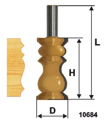 Фреза по дереву кромочная фигурная 32х57 №1 твердосплав ц/хв 12 ЭНКОР 10684 купить в Нижневартовске