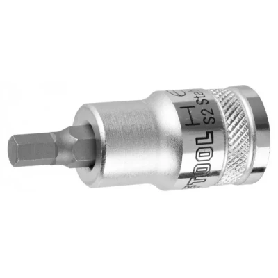 Торцовая бита-головка KRAFTOOL "INDUSTRIE QUALITAT", материал S2, HEX, сатинированная, 1/2", H6 27908-06_z01