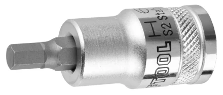 Торцовая бита-головка KRAFTOOL "INDUSTRIE QUALITAT", материал S2, HEX, сатинированная, 1/2", H6 27908-06_z01 купить в Нижневартовске