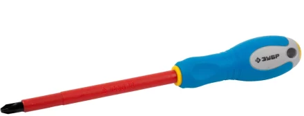ЗУБР "ПРОФИ ЭЛЕКТРИК". Отвертка Cr-V, трехкомпонент рукоятка, высоковольтная до ~1000В, PH №3, 150 мм 25262-3-150 купить в Нижневартовске