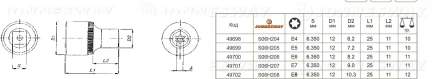 Торцевая головка 1/4"DR внешний TORX Е-7 S06H207  Jonnesway 49701 купить в Нижневартовске