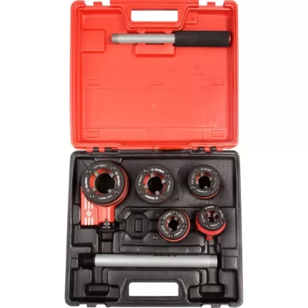 Набор ЗУБР "ЭКСПЕРТ" №5 резьбонарезной трубный в пластмассовом боксе, 3/8" - 1 1/4", 6 предметов 28270-H5 купить в Нижневартовске