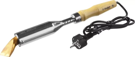 Паяльник, ЗУБР "МАСТЕР" 55303-300, с выключателем, деревянной рукояткой и долговечным жалом, 300Вт, клин 55303-300 купить в Нижневартовске