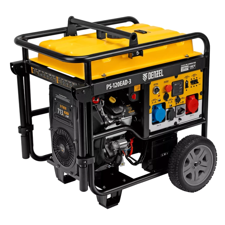Генератор бензиновый Denzel PS-120EAD-3, 12 кВт,230/400 В, 40л, разъём ATS,перекл.режима,эл.старт купить в Нижневартовске