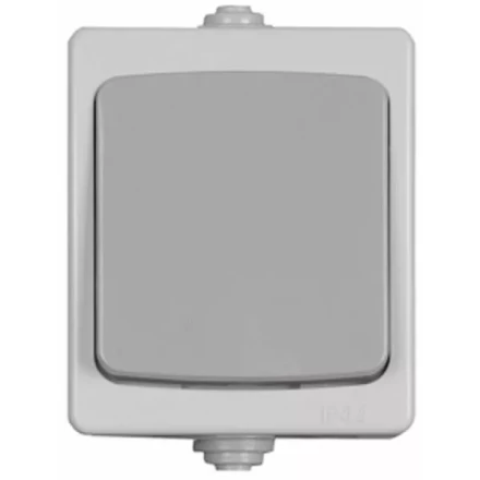 Выключатель СВЕТОЗАР "АВРОРА" одноклавишный, IP44, цвет серо-белый, 10А/~250В SV-54332-W купить в Нижневартовске