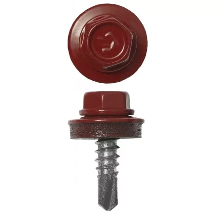 Саморезы ЗУБР "ПРОФЕССИОНАЛ" окраш., RAL 3003 рубин.-красн., для крепл. кров. матер. к металл. констр. , 5.5x25мм, 1800шт 4-300310-55-025-3003 купить в Нижневартовске