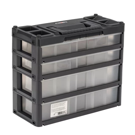 Органайзер для хранения с выдвижными лотками Stels 310х150х260мм, 4 секции, пластик Россия 90728 купить в Нижневартовске